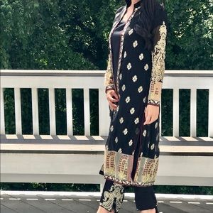 Black and gold salwar Kameez